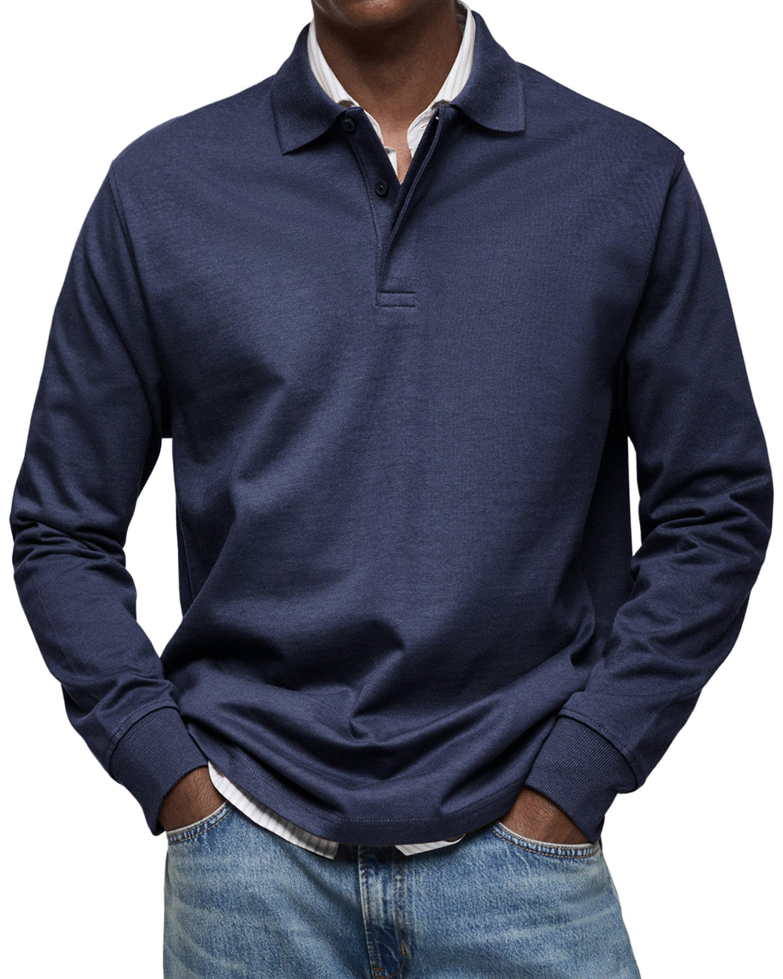 Alexandre™ | Langærmet, afslappet poloshirt